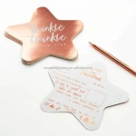 Custom Printing Special Star Shape Perfect Birth Gift Memorable Beautiful Baby Milestone Cards