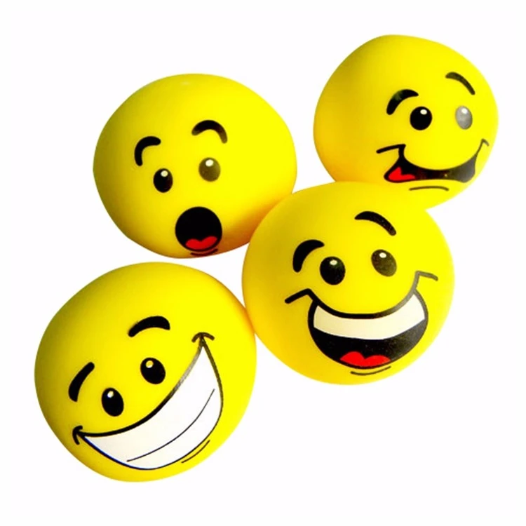 Custom Rubber Anti Smile Stress Toys Decompression Squeeze Balls Mood Toys With Cute Face