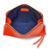 Custom Saffiano Vegan Leather Women Make Up Zip Pouch Ladies Cosmetic Bag Case