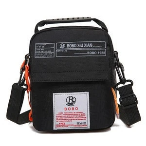 Custom small vintage nylon anti theft waterproof shoulder messenger bag