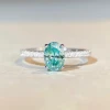 Custom Women Jewelry Cubic moissanite Eternity Ring Promise Oval Diamond Engagement Wedding 925 Sterling Silver Ring