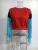 Import Custom Women Polyester Cropped Pullover Sweatshirt Crewneck Color Blocking Slim Fit Patchwork Hoodies from China