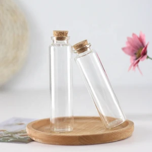 Customize Special  glass bottle mini glass match jar with wood lid for matches capsule