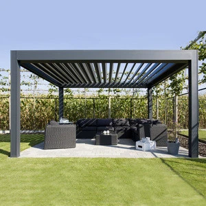 Customized color outdoor rainproof motorized aluminum patio louver pergola