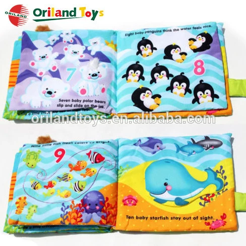 customized cute baby soft cloth books children education fabric book