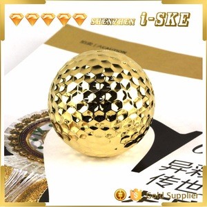 customized golf metal ball 24kt gold plated