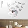 Customized Round Retro 3D Acrylic Angel Butterfly Decorative Home Wall Clock