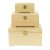 Import Customized Size Rustic Natural Color Wood Treasure Chest Boxes Set with Decorative Edges from China