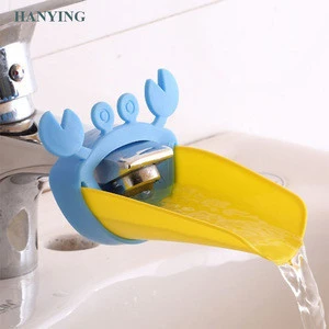 Cute Bathroom Sink Faucet Chute Extender Crab Children Kids Kitchen Washing Hands Convenient For Baby Washing Helper
