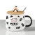 Import Cute ceramic milk Mug Mugs With Lid Spoon Coffee Cup High Capacity Water Glass from China