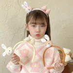 Cute Kids Rabbit headband Sweet girl does not hurt hair headband Baby plush hair accessories