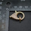 CZ Zircon Paved Gold Plated Big Lobster Clasps for Jewelry Making