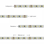 DC12V  24V SMD 2835 5m  120leds/M  non-waterproof LED Flexible Strip light   indoor lighting decoration