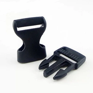 Different Size Recycled Black Plastic Side Quick Release Buckle Clip double regulating buckle for backpack