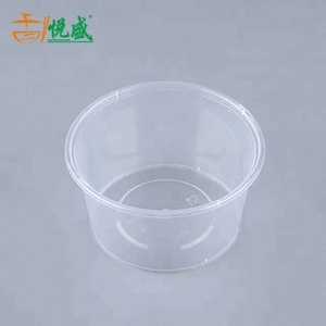 disposable transparent lid 450ml round bowl takeaway plastic soup cup
