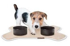 Dog Bone Shape Memory Foam Pet Bed Mat Pet Bowl Mat