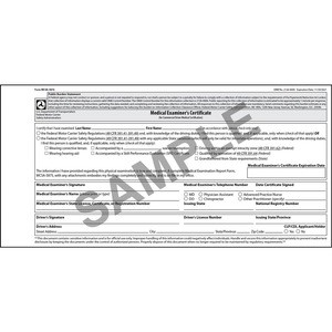 DOT FMCSA Medical Examiner Certificate 5-pk. - Laminated, 2-Ply, Trifold, 3.5&quot;x7.13&quot; - Comply with DOT Medical Card Requirements