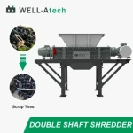 Double Shaft Shredding Machine Scrap Tires Metal Drum Wood Pallet Appliance Shredder