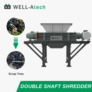 Double Shaft Shredding Machine Scrap Tires Metal Drum Wood Pallet Appliance Shredder