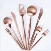 Eco-friendly copper plated rose gold cutlery 24pcs flatware set