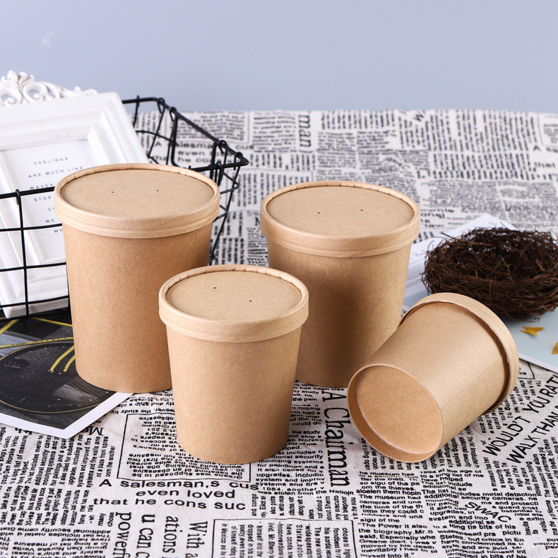 Buy Eco Friendly Disposable Take Away Food Container Kraft Paper Cups ...
