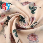 Eco-friendly high quality soft floral printed 100% polyester woven thobe fabric japan