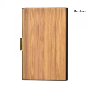 Eco-friendly High Quality Wooden Holder Business Card Cases Credit Name Card Wood Holders Wallet Stainless