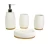 Import Eco-friendly nature bamboo white ceramic bathroom accessory set from China