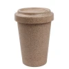 Eco-friendly reusable biodegradable bamboo fiber coffee tea cup with bamboo fiber cup lid