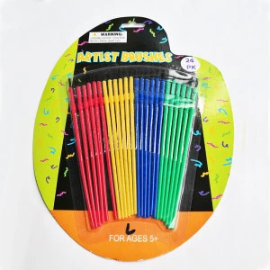 Ecomony 24-Piece Kid&#39;s Fun Plastic Paint Brush Set