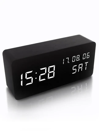 Electronic Small Clocks Light Modern Desk Table Clock Smart Digital LED Wooden Custom Kitchen Timer