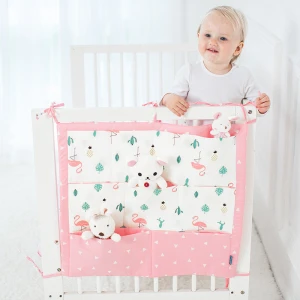 Elinfant High quality Baby Cot Bed Cotton Crib Organizer 50*60cm Toy Diaper Pocket for Crib Bedding Set Bed Hanging Storage Bag