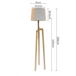 essentials natural tripod wooden living room floor stand lamp