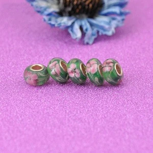 european beads Lampwork plated brass single core more colors for choice 8x10mm Hole:Approx 4mm 1257982