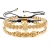 Import F200 3pc/set Roman Royal Men Plated Gold Adjustable Crown Custom Jewelry Sets Manufacturers Gold Bead Bracelet from China