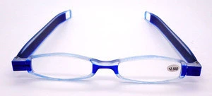 Factory custom Pocket mini plastic unisex twisty folding clear reading glasses with clip