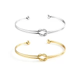 factory price Gold Plated Wire With Ball Adjustable Knotted open bracelet