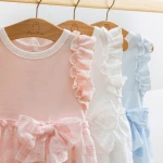 factory prices baby girl summer dresses newborn casual White baby dresses little 3 months baby new design embroidered dress