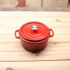 Factory Wholesale 20cm Enamel Cast Iron Cookware Set Red Stock Pot