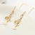 Import Farfetch High Quality 18k Real Gold Plated Long Chain Earrings Nature Stone Peal Dangle Drop Earrings with Copper Chain from China