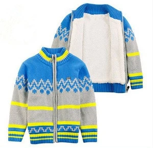 fashion boys sweater cardigan children&#039;s wear winter coat thicken inside velvet turtleneck cashmere sweaters