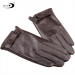 Fashion Real Sheep Leather Gloves Warm Lining Winter Wool Leather Gloves Men