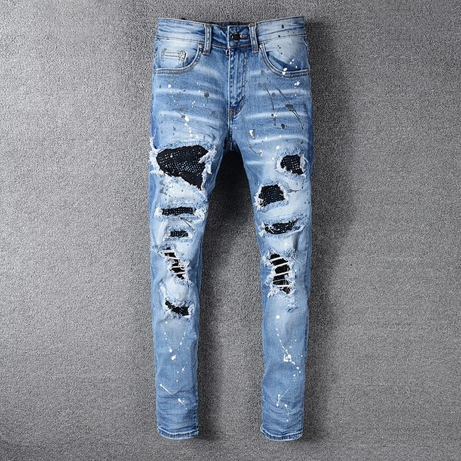 Fashion splash ink quality mens jeans dropshipping stock popular wholesale mens jeans