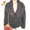 Fashion woolen short designs overcoat faux fur for ladies