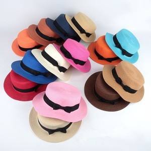 Fashionable Custom Summer Women Straw Fedora Beach Hat Natural Panama Straw Hats