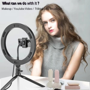 Fill Light Desktop Camera Portable Beauty Photography Tiptop Youtube Live  Makeup Tripod Stand Led Circle Selfie Ring Light