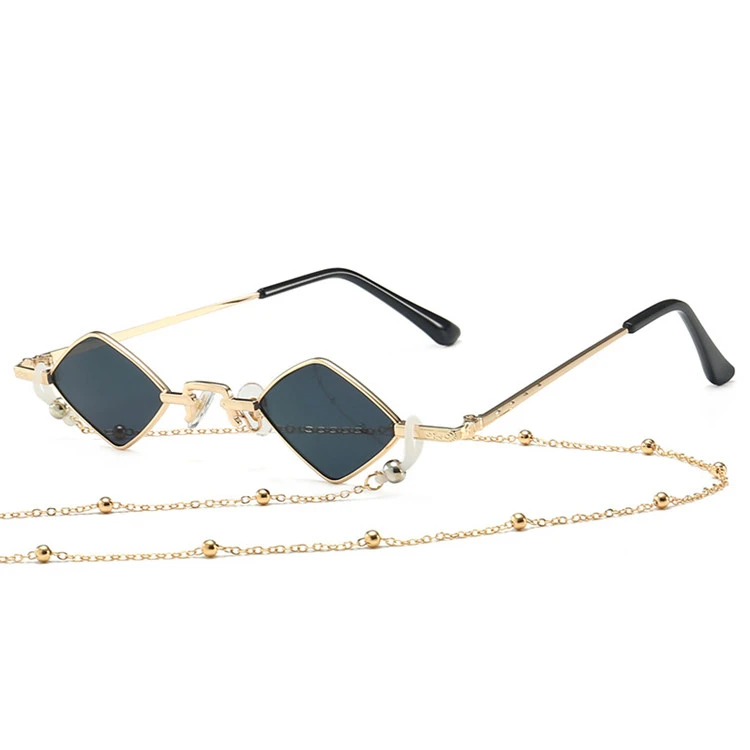 Finewell Fashion Trend Round Rope With Chain Modern Retro Sunglasses
