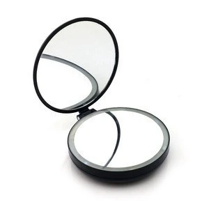 Foldable Plastic travel pocket Square Double Compact 8 Led Makeup Mirror