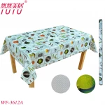 Food designs Embossed Flannel  PVC Table Cloth, Non woven Plastic Tablecloth