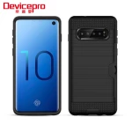 for Samsung S10/10Lite Case 2 in 1 PC&TPU Anti-Scratch Rubber Bumper  Card Hold Phone Case